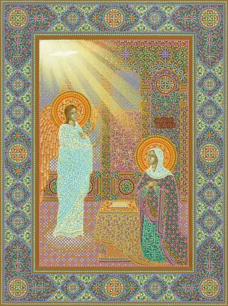 Икона Божией Матери «Благовещение», иконописец Юрий Кузнецов