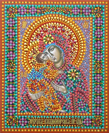 Икона Богоматери Владимирской, иконописец Марина Филиппова.