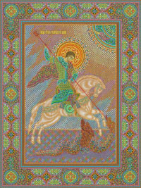 Икона «Чудо святого Георгия о змие», иконописец Юрий Кузнецов