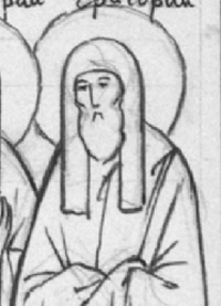 Икона (прорись) Преподобномученика Григория Печерского