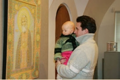 Выставка икон Юрия Кузнецова, икона Серафима Саровскогоborder=