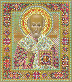 Икона св. Николая Чудотворца.Иконописец: Юрий Кузнецов